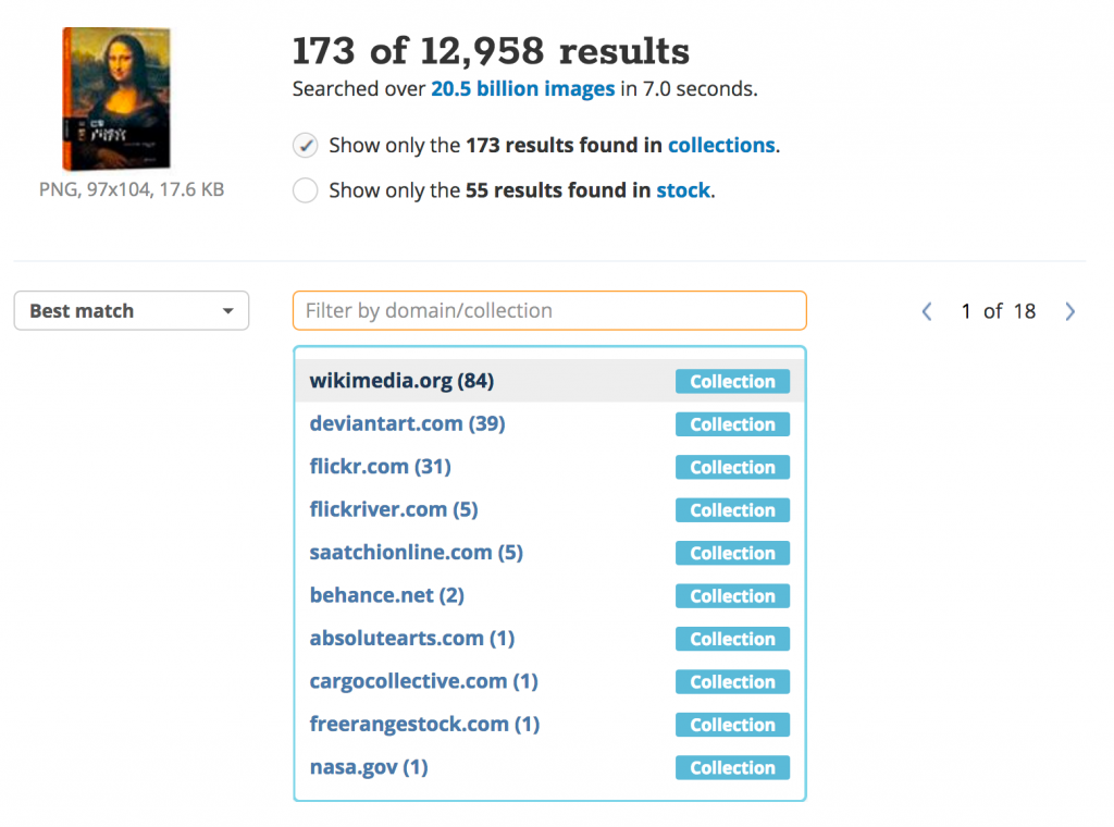 filter results by collection